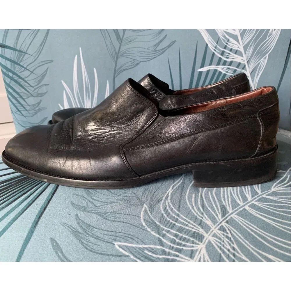 Johnston & Murphy LOAFER Black Leather Slip On Dress Shoes mens 13 M